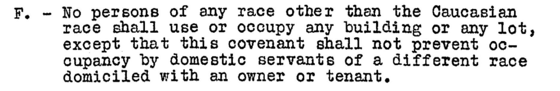 example of text in racial covenant